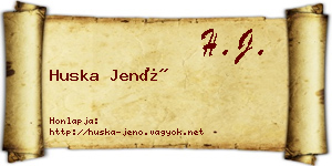 Huska Jenő névjegykártya